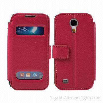 Hot selling folio leather case for Samsung galaxy S4 mini
